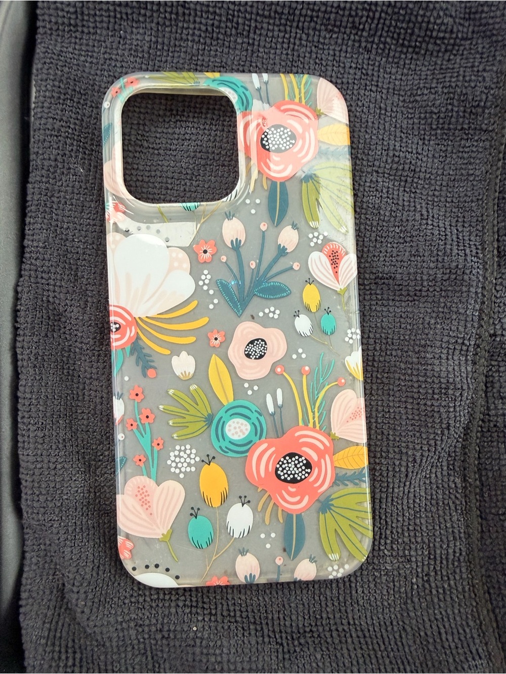 Rifle Paper Co. Floral Clear Phone Case with Coral, Teal & Yellow Flowers